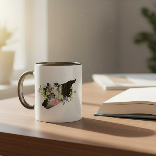 Syria Flower Mug (White/Black)