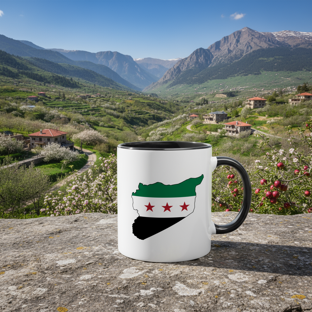 Syria Flag Mug (White/Black)